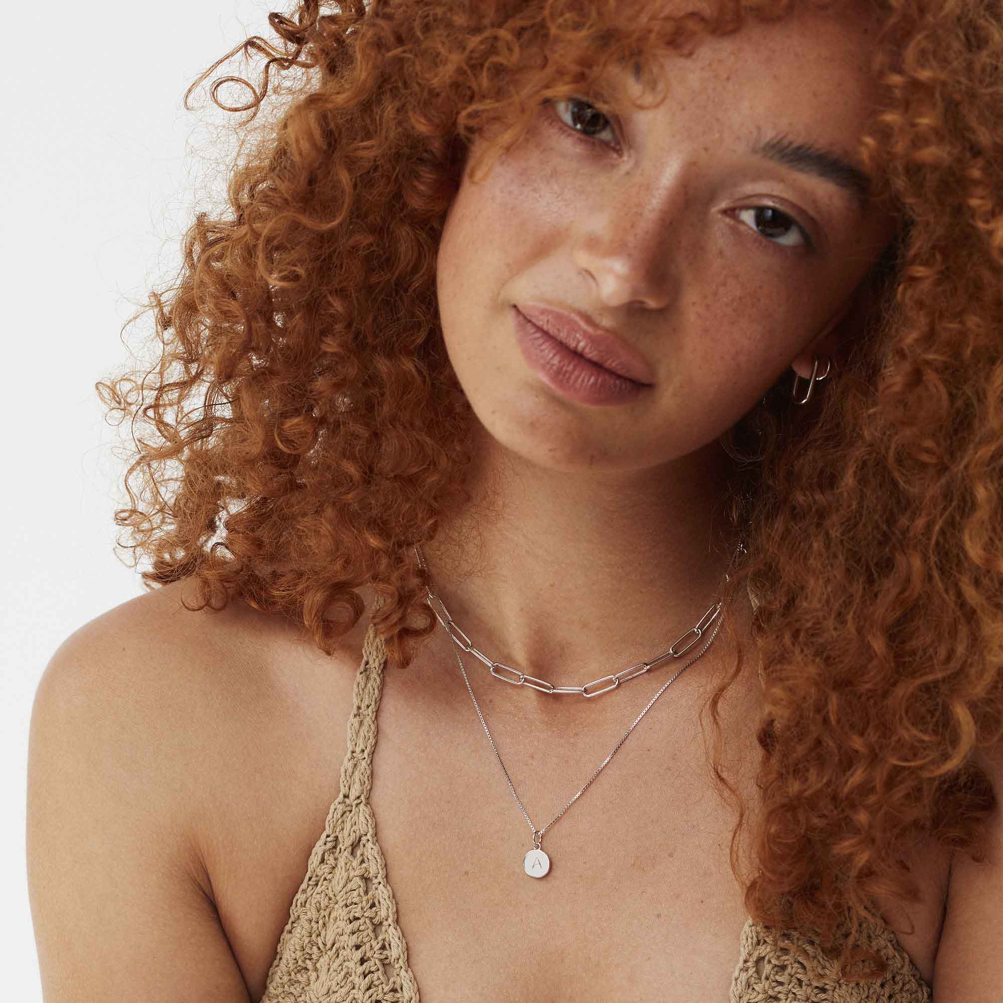 Muru Jewellery Mini Disc kaulakoru hopea kaiverrettava