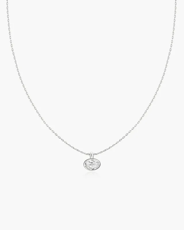 Ania Haie Silver Bezel Organic Pebble kaulakoru hopea zirkonia