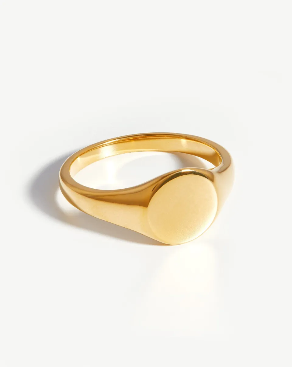 Missoma Engravable Round Signet sormus kulta 18ct
