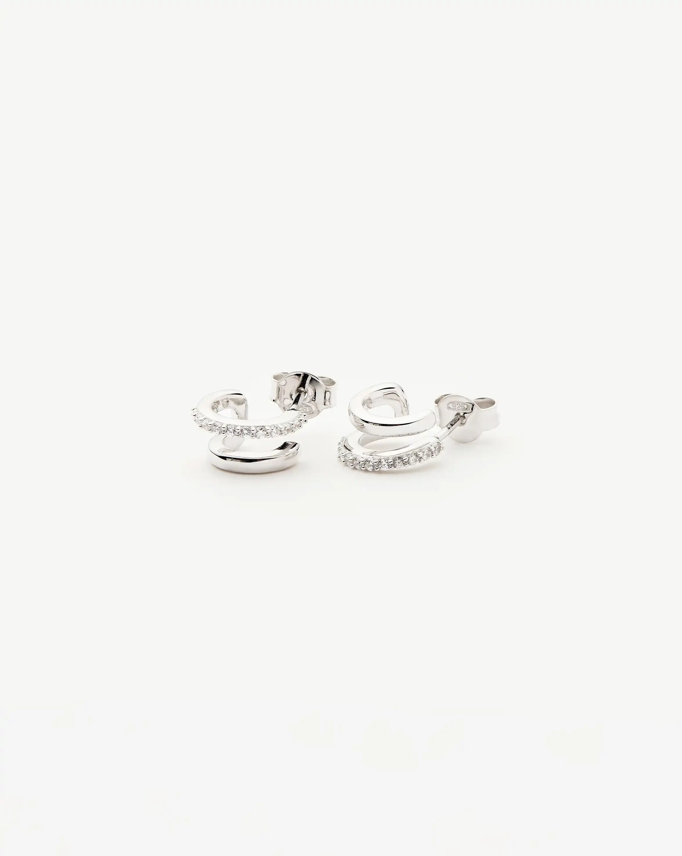 Missoma Classic Double Huggie korvakorut hopea zirkonia
