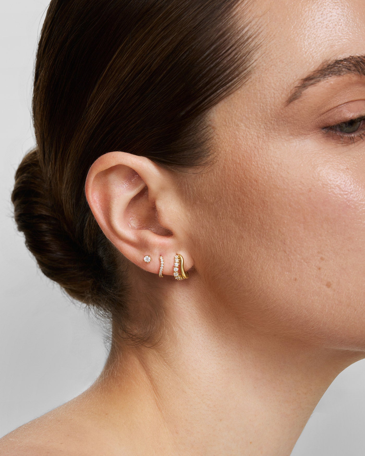 Ania Haie Fairy Dust Duet Wave Huggie rengaskorvakorut kulta