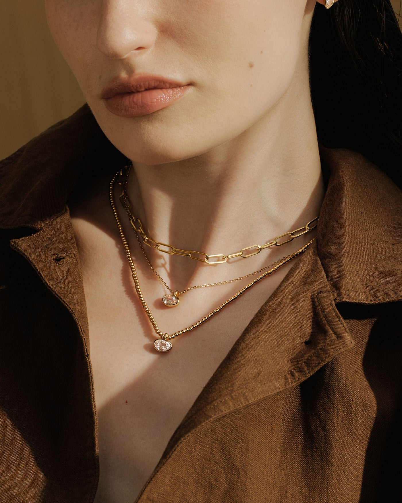 Ania Haie Wanderer Organic Pebble kaulakoru kulta zirkonia