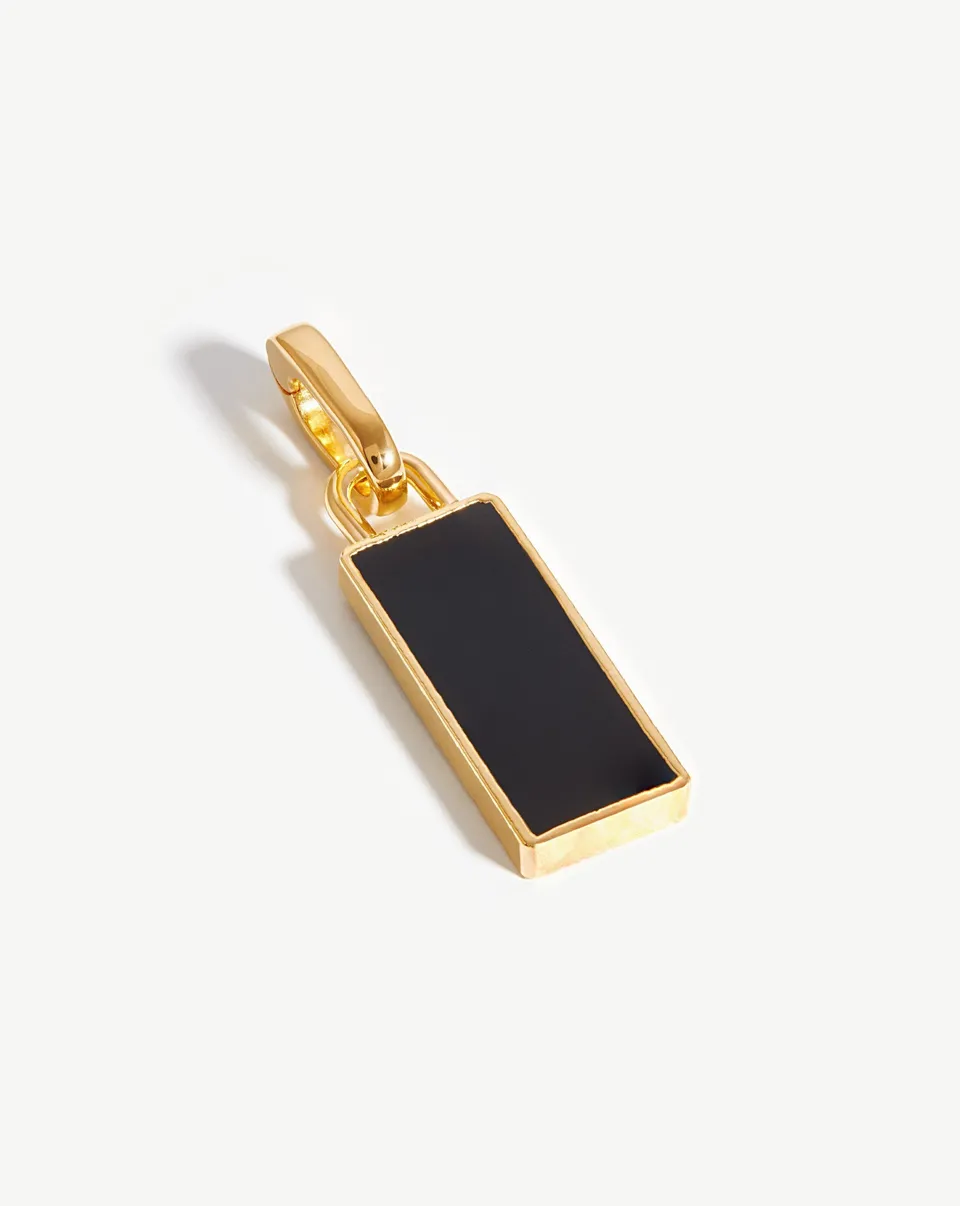 MISSOMA Rectangle Clip-on riipus musta onyksi kullattu