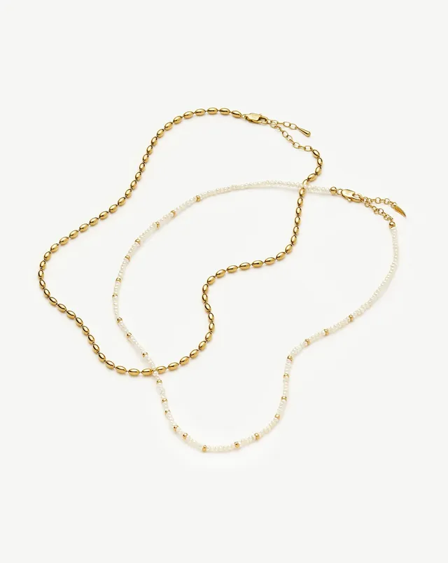 Missoma Pearl-fect kaulakorusetti kulta helmi 45 cm