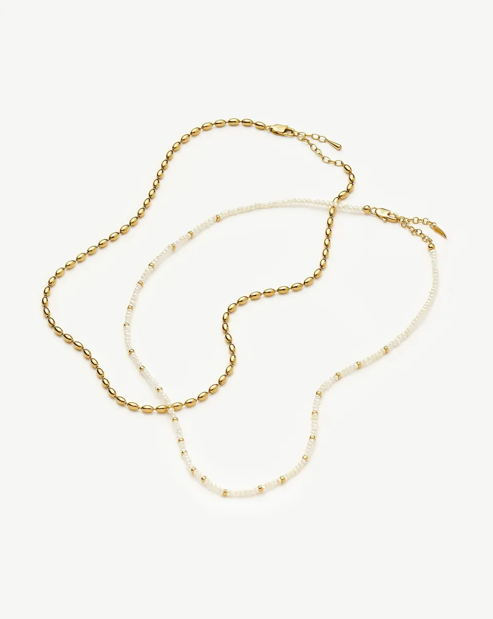 Missoma Pearl-fect kaulakorusetti kulta helmi 45 cm