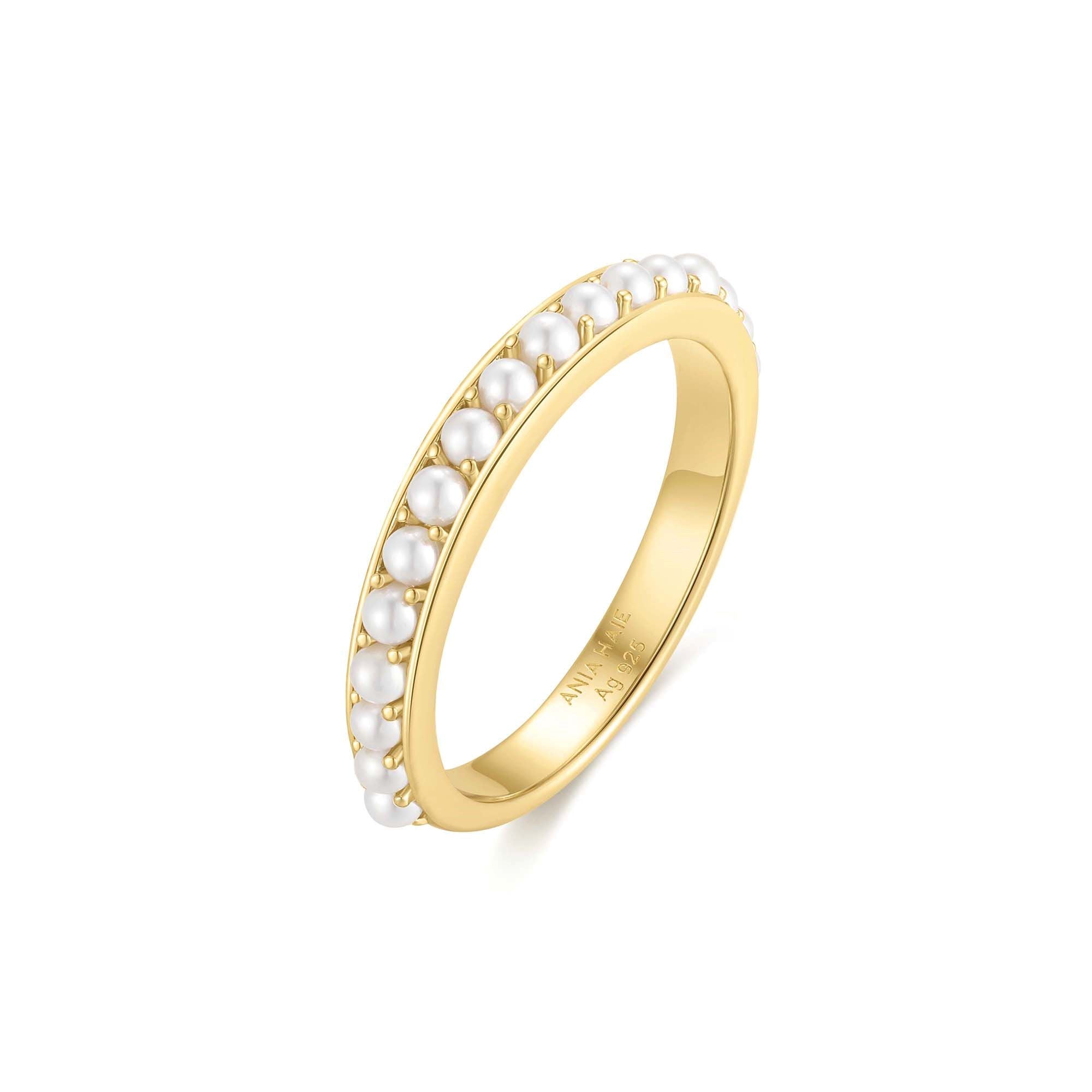 Ania Haie Reimaginer Shell Pearl Beaded sormus kulta helmi