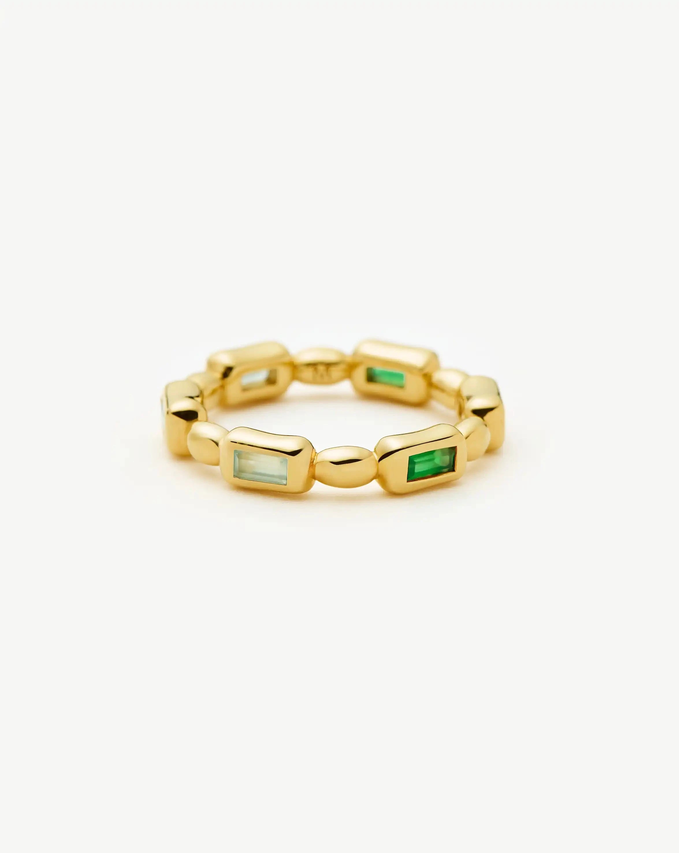 Missoma Molten Gemstone sormus kulta onyksi