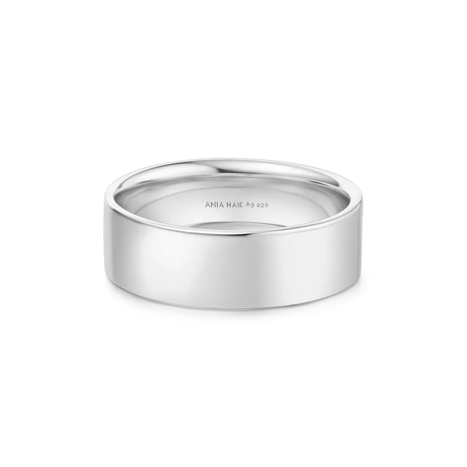 Ania Haie Sunny Sparkler 6mm Smooth Band sormus hopea 54