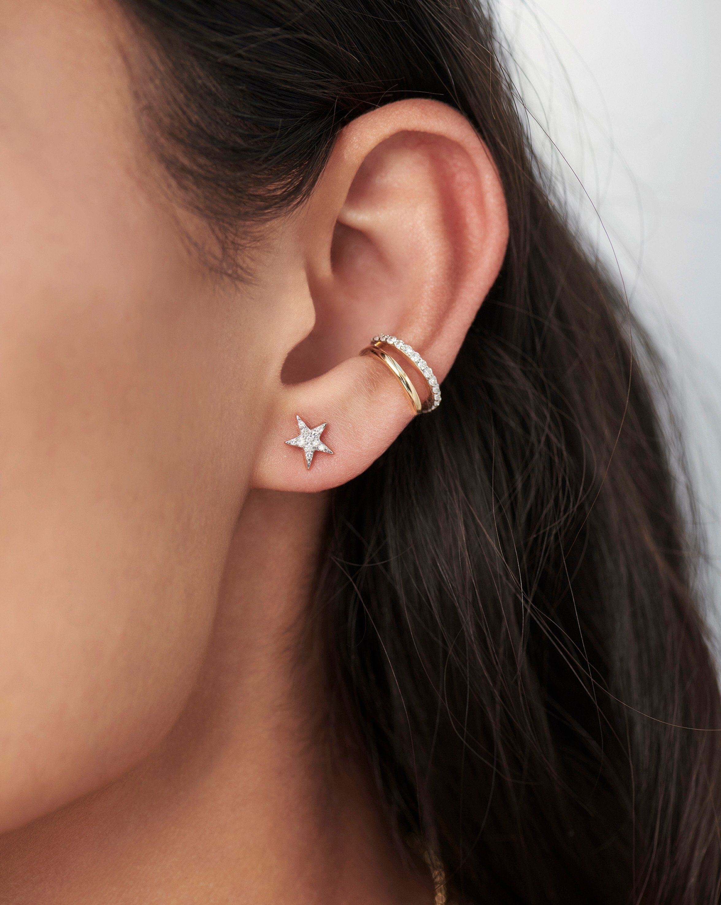 Missoma Solid Gold Small Star nappikorvakorut 9k keltakulta timantti