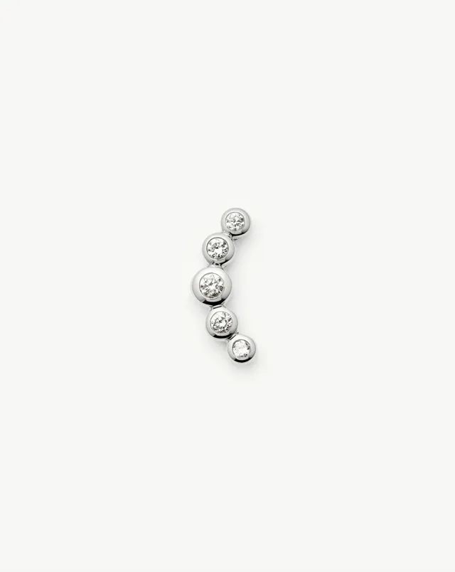 Missoma Diamond Ear Climber nappikorvakoru 9ct valkokulta