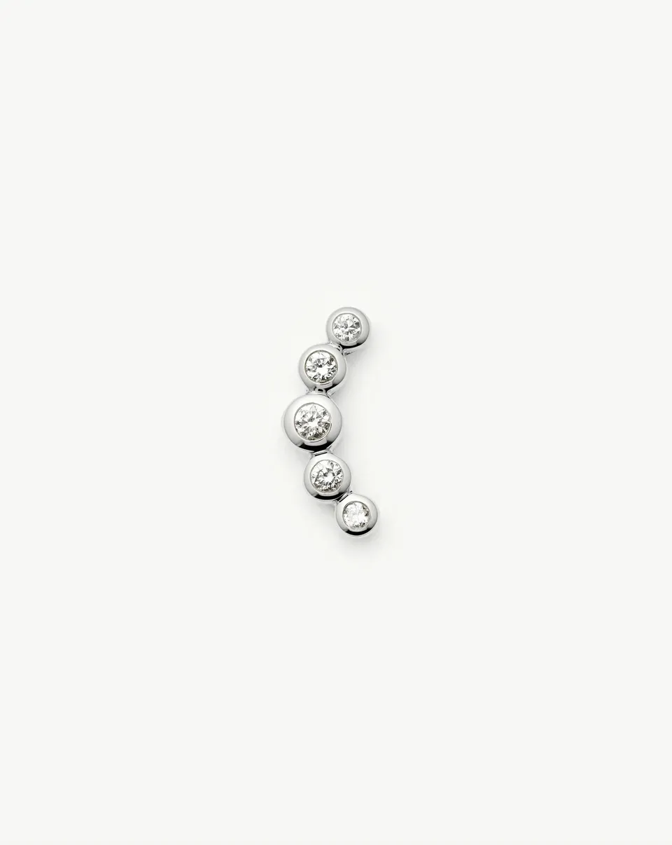 Missoma Diamond Ear Climber nappikorvakoru 9ct valkokulta