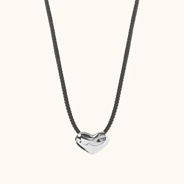 Muru Jewellery Heart Cord kaulakoru hopea narulla