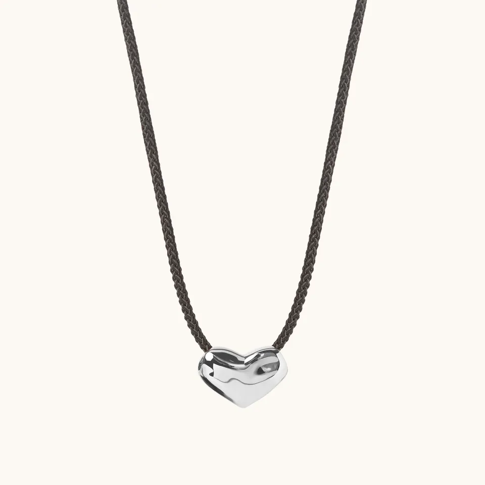 Muru Jewellery Heart Cord kaulakoru hopea narulla