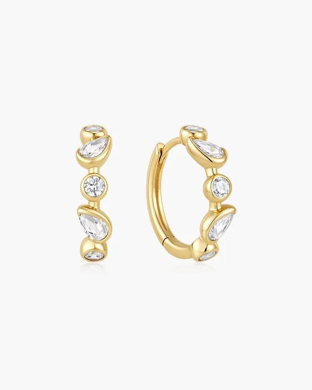 Ania Haie Wanderer Gold Bezel Round Teardrop korvakorut kulta