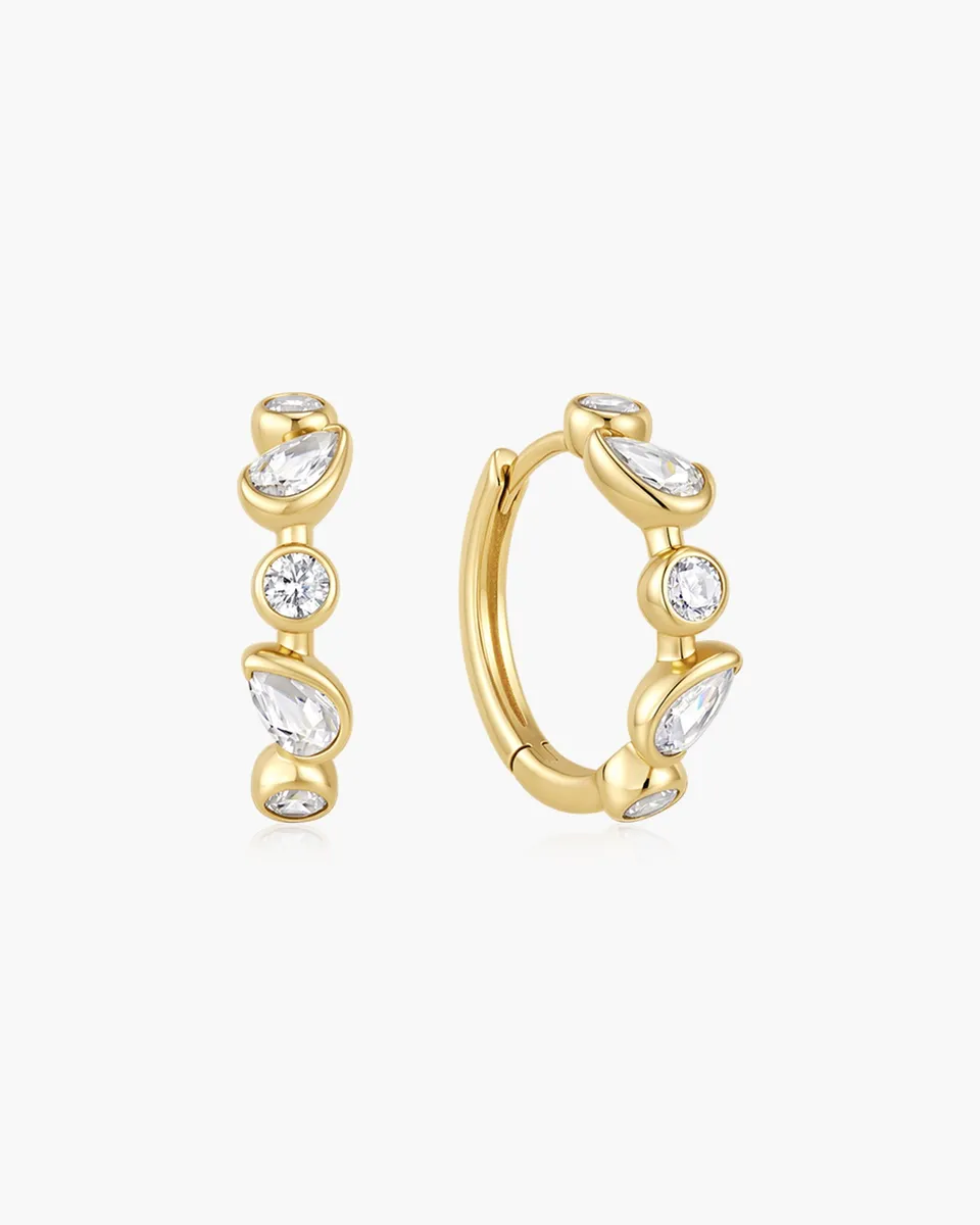 Ania Haie Wanderer Gold Bezel Round Teardrop korvakorut kulta