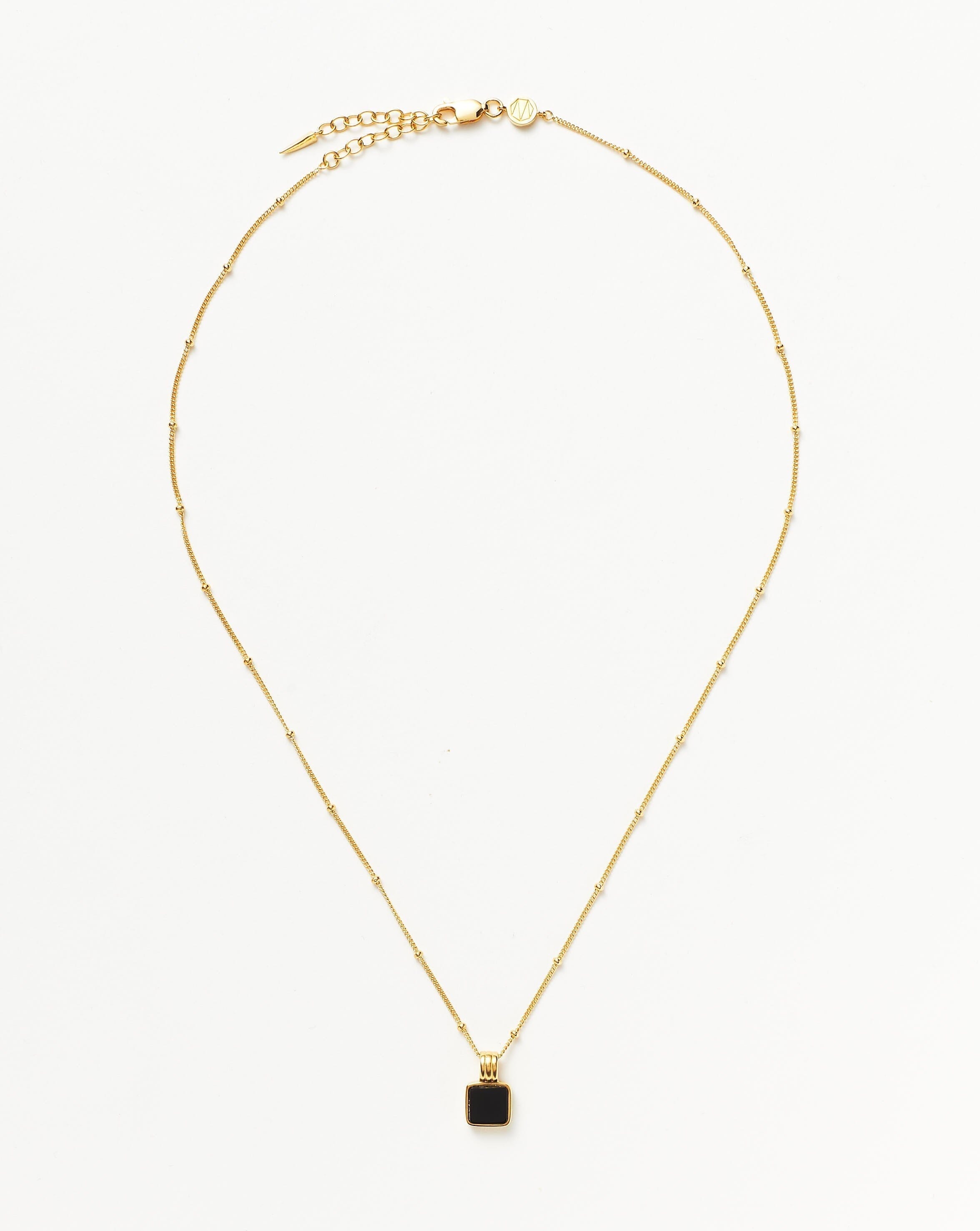Missoma Lucy Williams Square Onyx kaulakoru kullattu