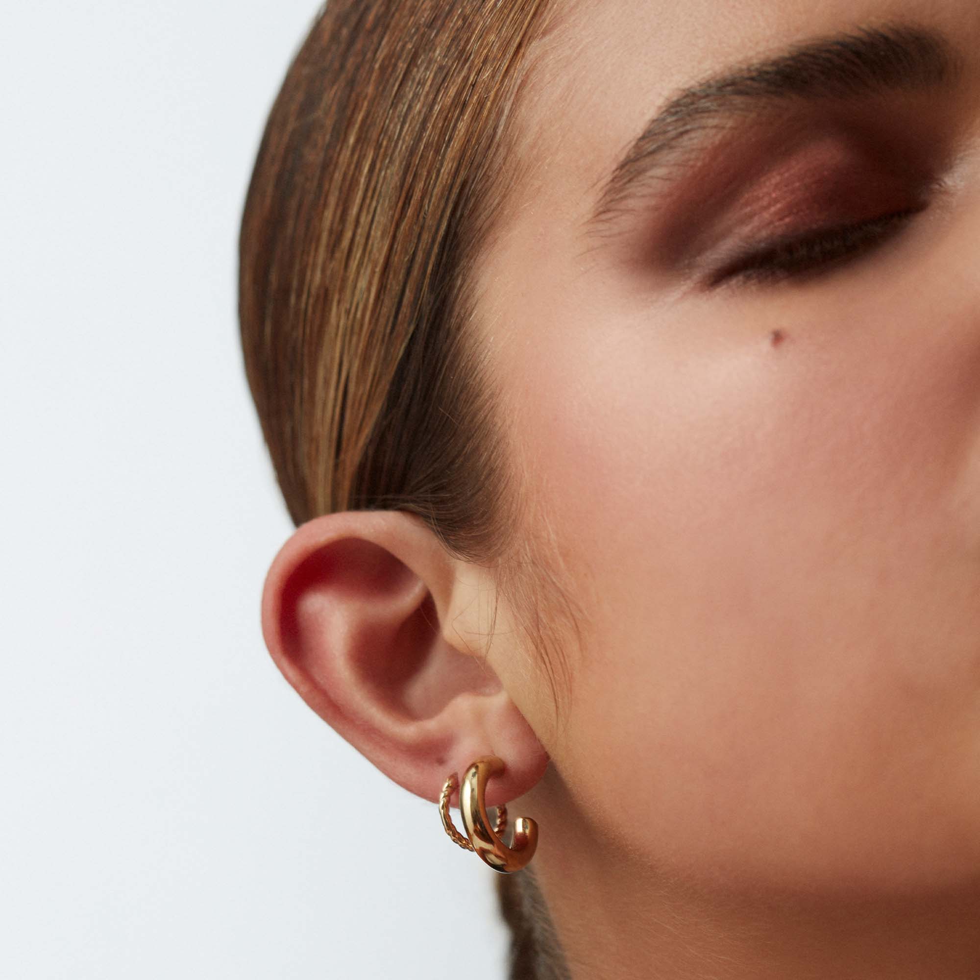 Muru Jewellery Chunky Hoop korvakorut kulta leveä