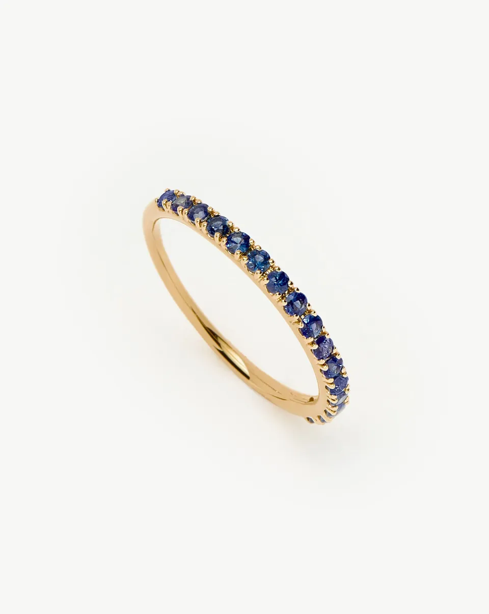 Missoma Half Sapphire Eternity sormus 9k kulta sininen