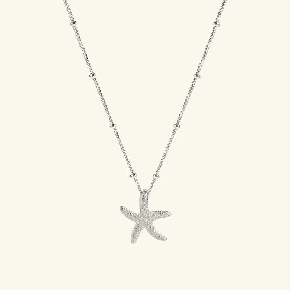 Muru Starfish kaulakoru hopea meritähti 45 cm
