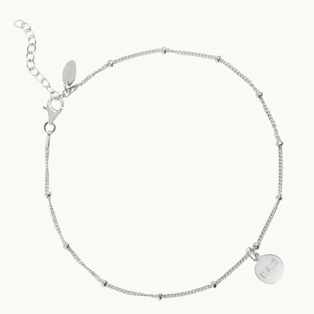 Muru Jewellery Mini Disc Initial nilkkakoru hopea