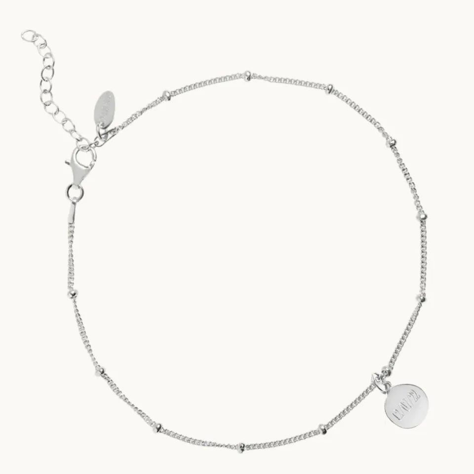 Muru Jewellery Mini Disc Initial nilkkakoru hopea
