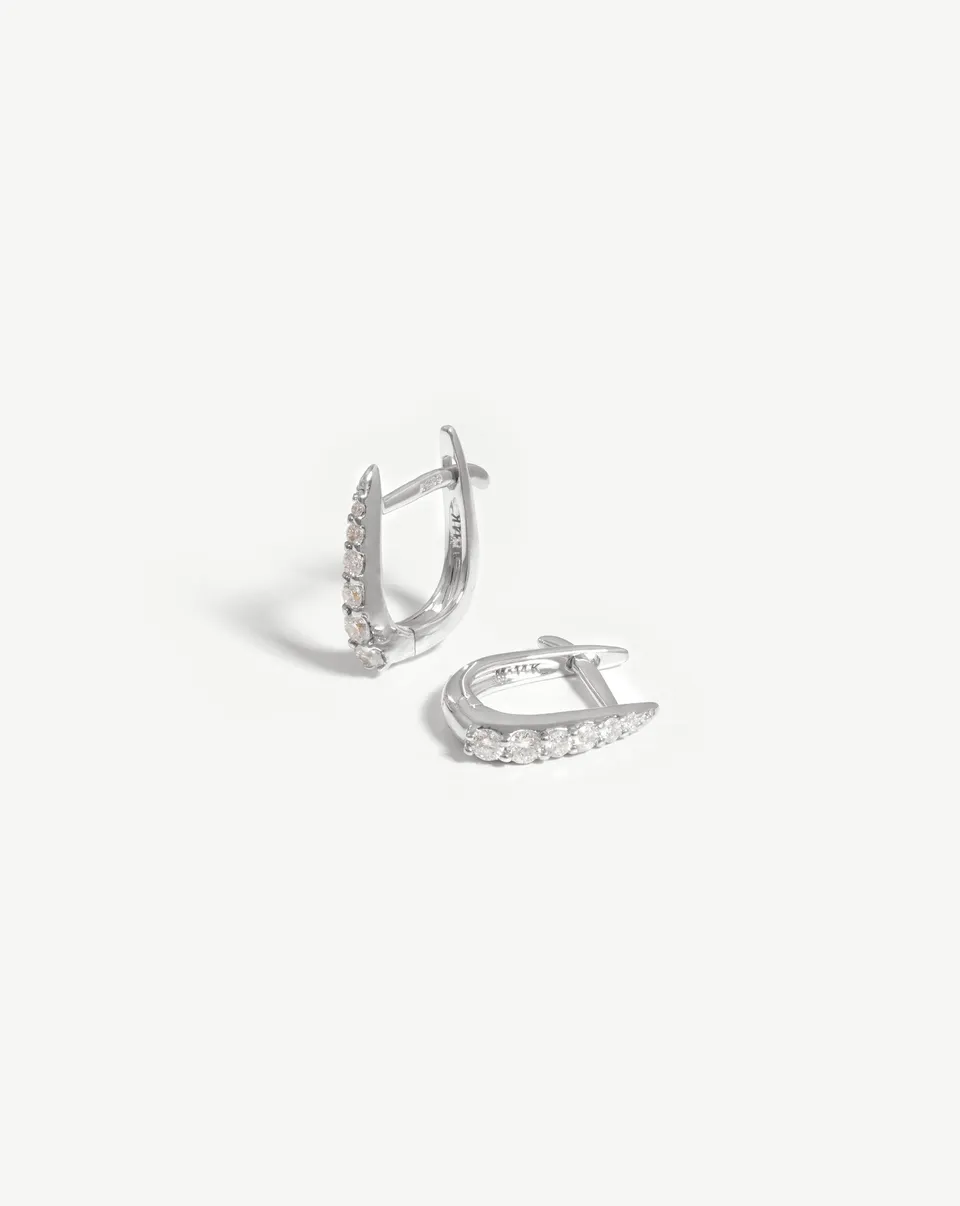 Missoma Claw Huggies korvakorut 9ct valkokulta timantti 0.20ct