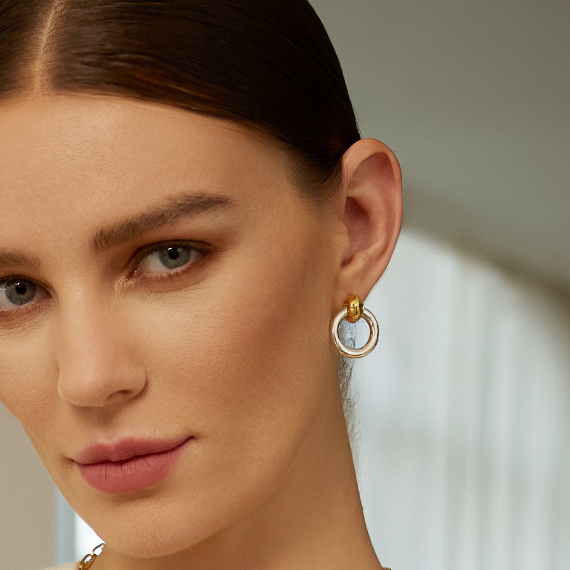 Ania Haie Vogue Maven Two-Tone hoop rengaskorvakorut