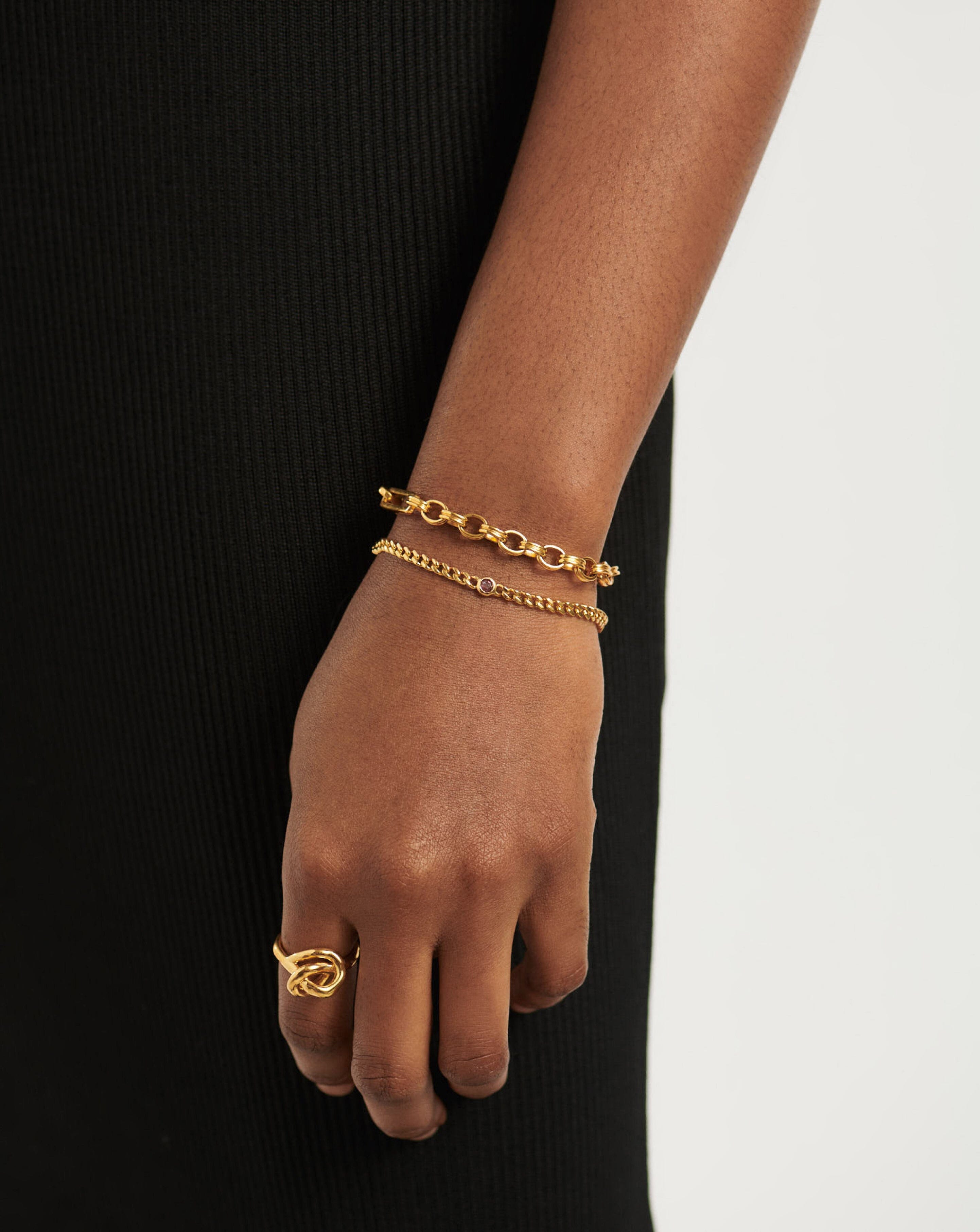 Missoma October Birthstone rannekoru kulta turmaliini