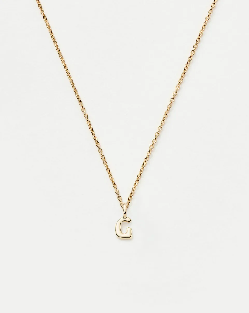 MISSOMA Solid Gold Initial Mini Pendant G kaulakoru kulta