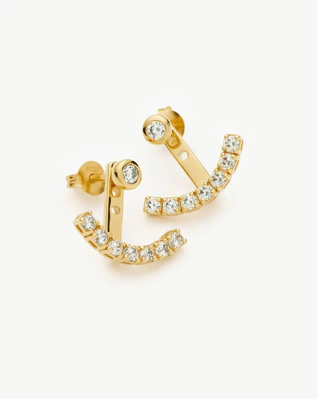 Missoma Tennis Ear Jacket Stud korvakorut kulta zirkonia