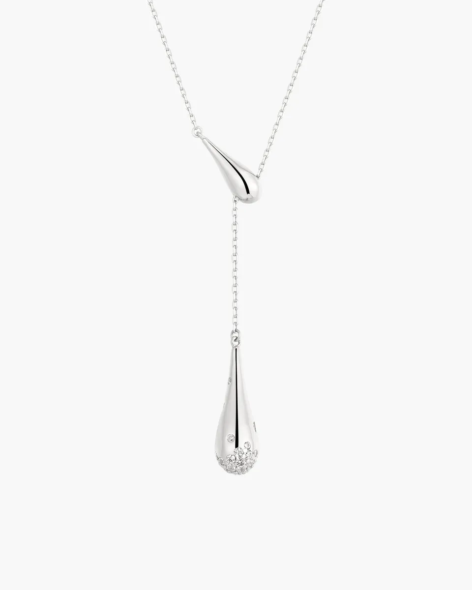 Ania Haie Fluid Light Teardrop kaulakoru hopea