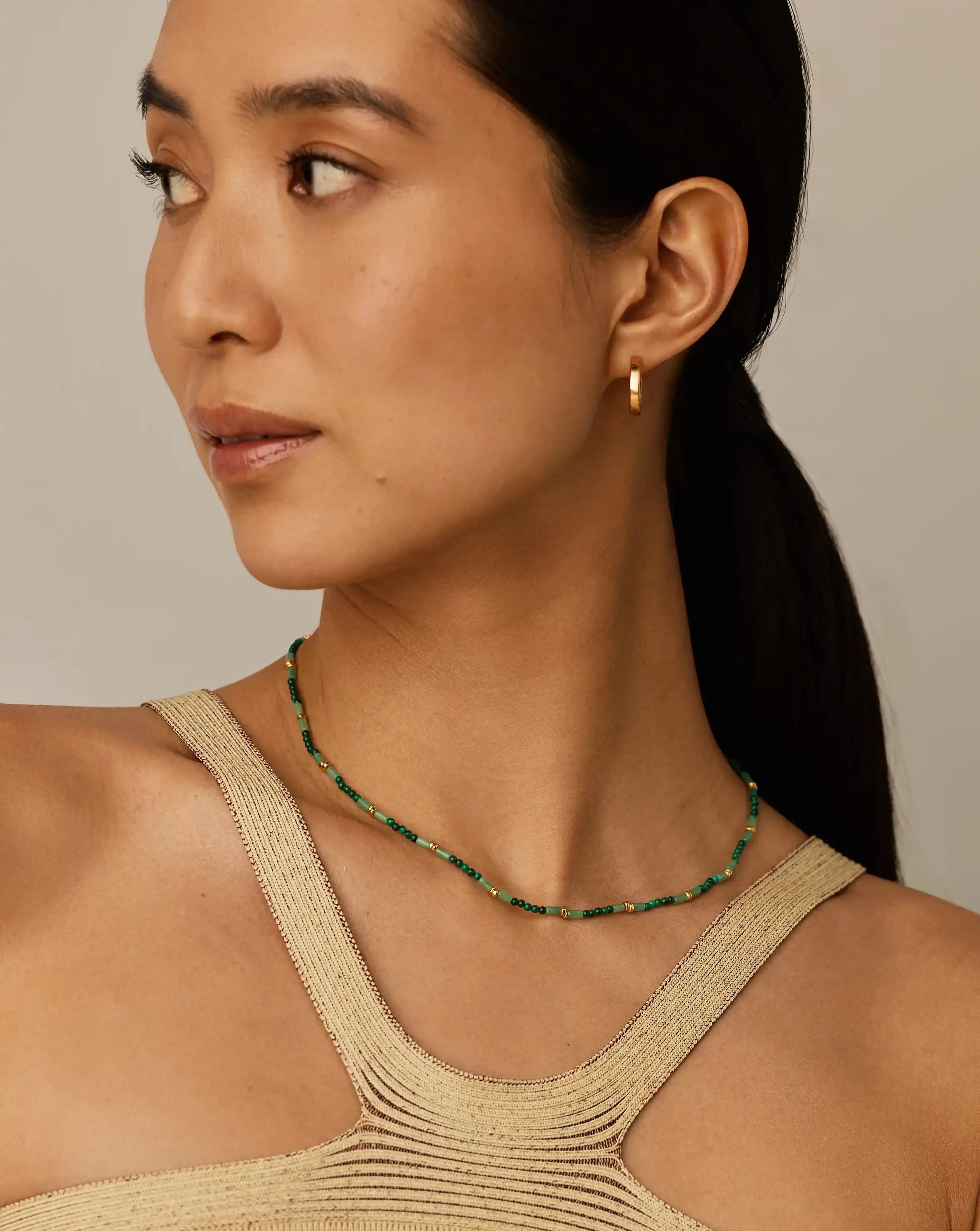 Missoma Beaded Gemstone Choker kaulakoru Mojito Green malakiitti