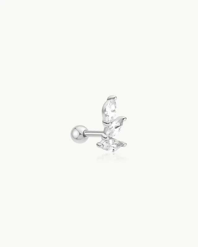 Ania Haie Ear Edit Triple Marquise Barbell korvakoru hopea