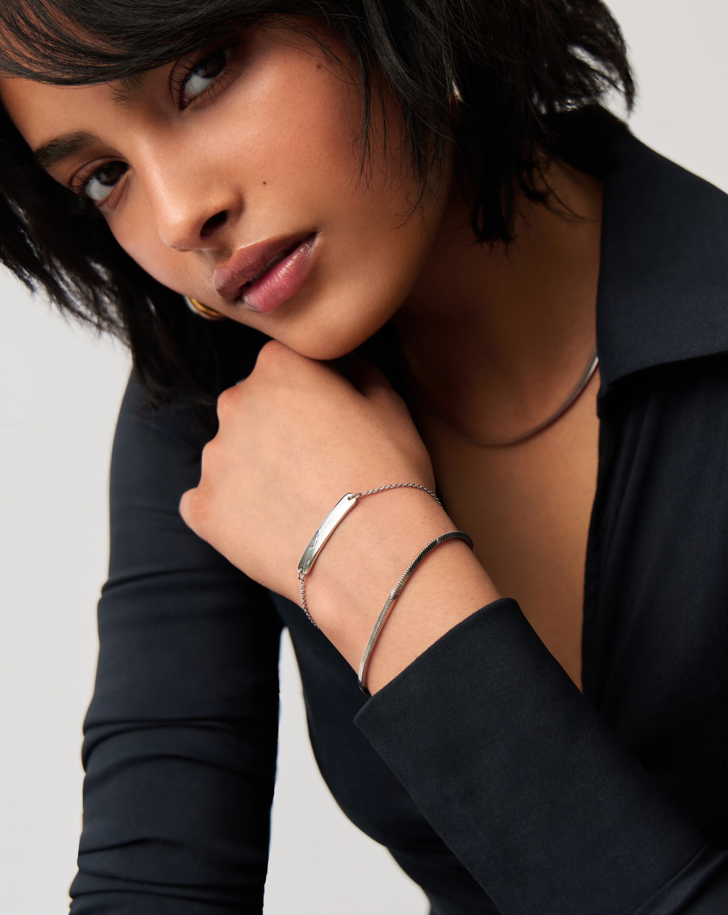 MISSOMA Bar Chain rannekoru hopea kaiverrettava S/M
