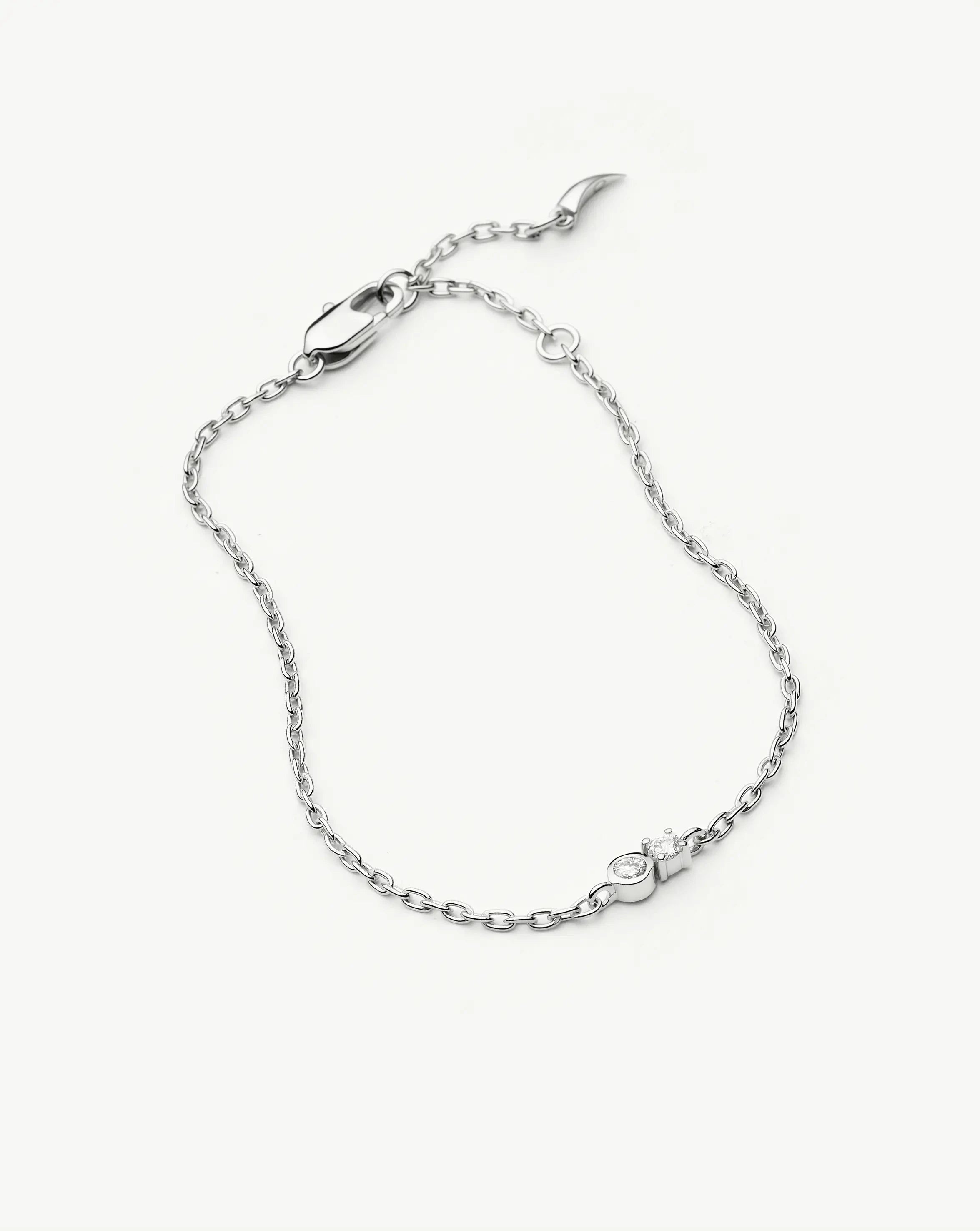 Missoma Duo Stone Chain Bracelet rannekoru hopea zirkonia