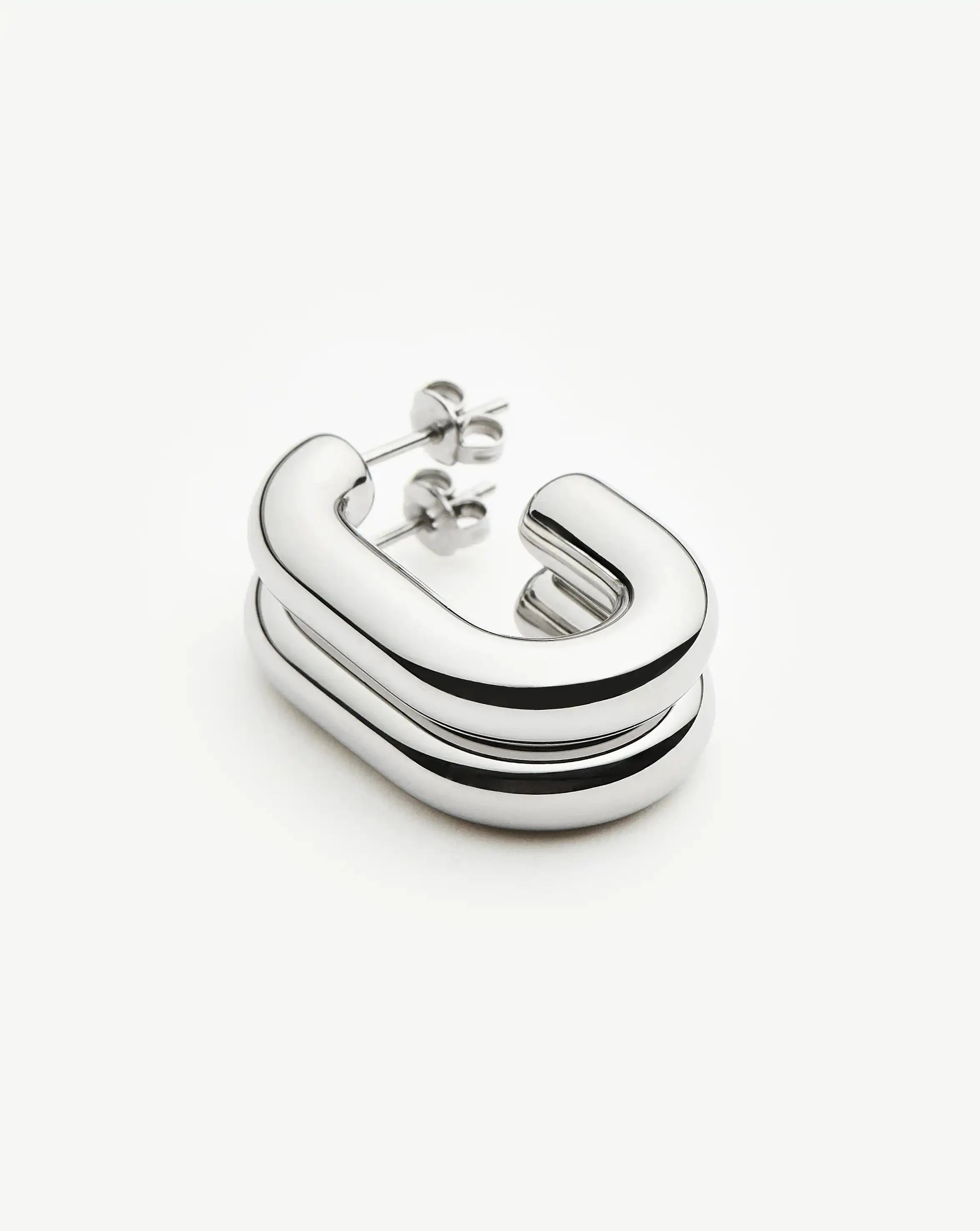 Missoma Chubby Oval Medium hoop-korvakorut platina