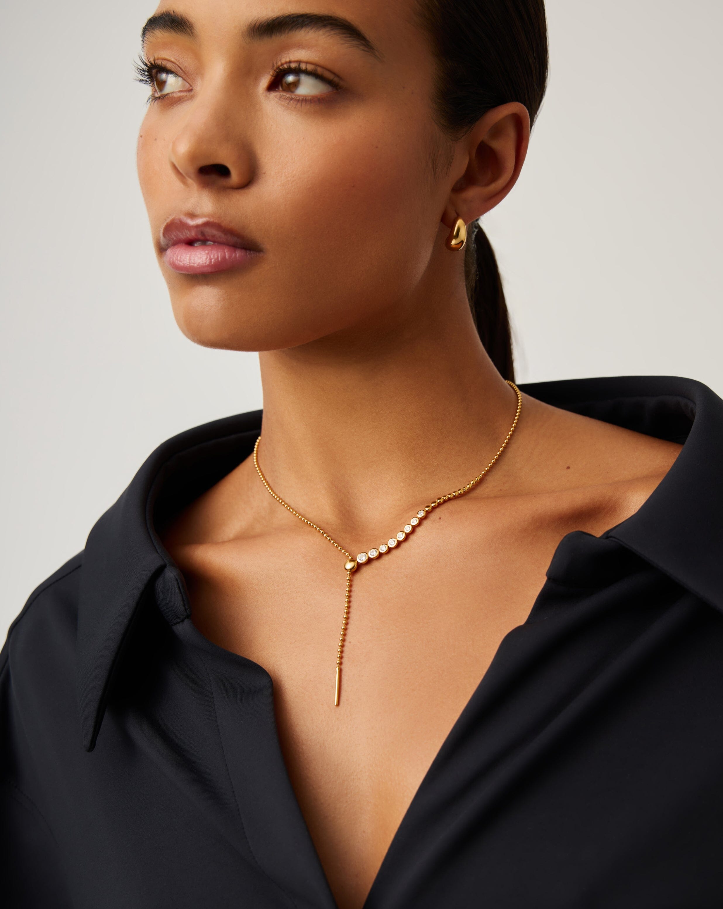 MISSOMA Beaded Stone Slider Lariat kaulakoru kulta zirkonia