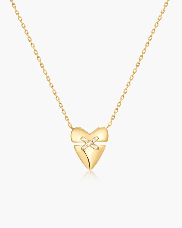 Ania Haie Heart Hunter Heart Kiss Pavé kaulakoru kulta