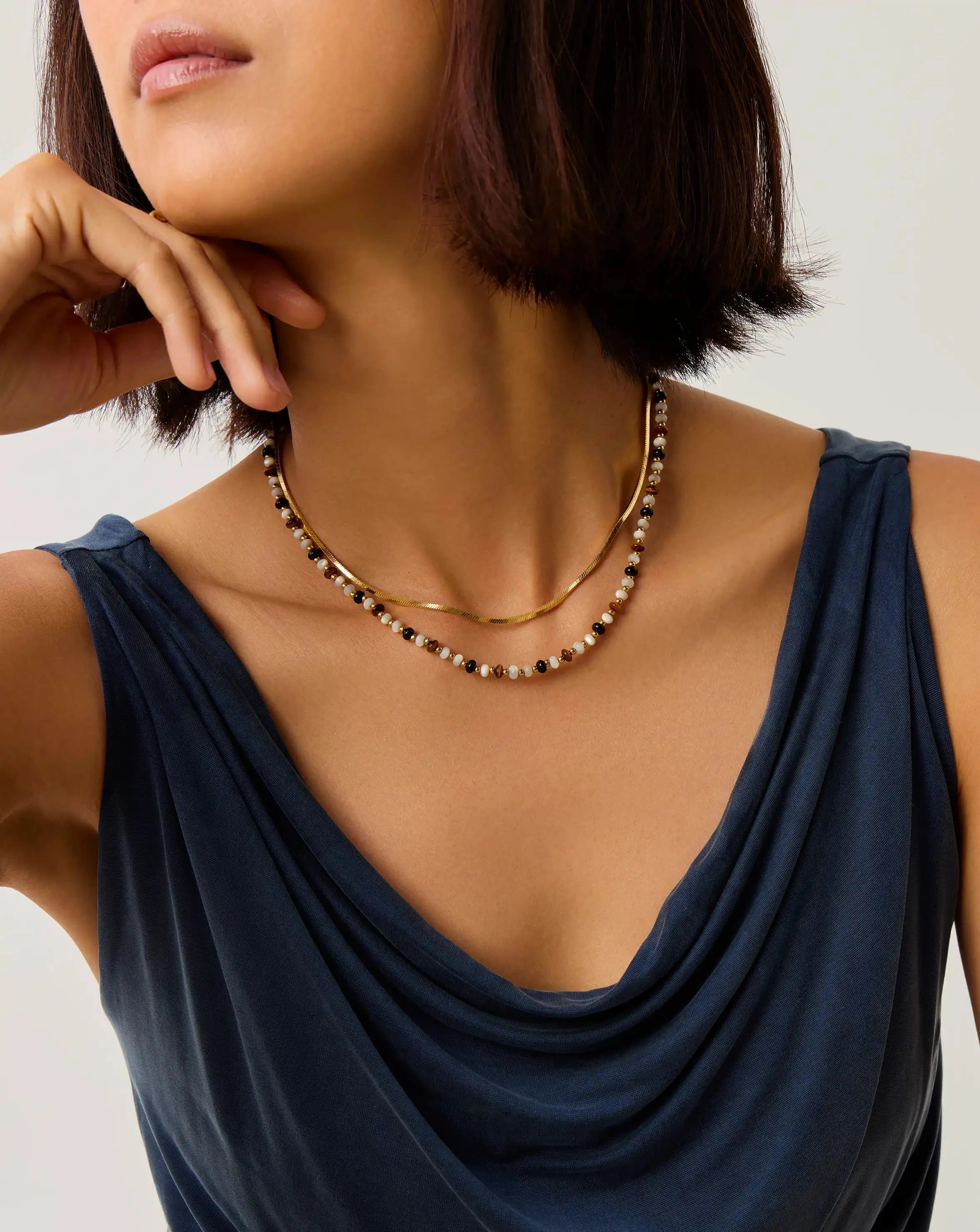 Missoma Savi Pearl Gemstone kaulakoru multi 41-45 cm