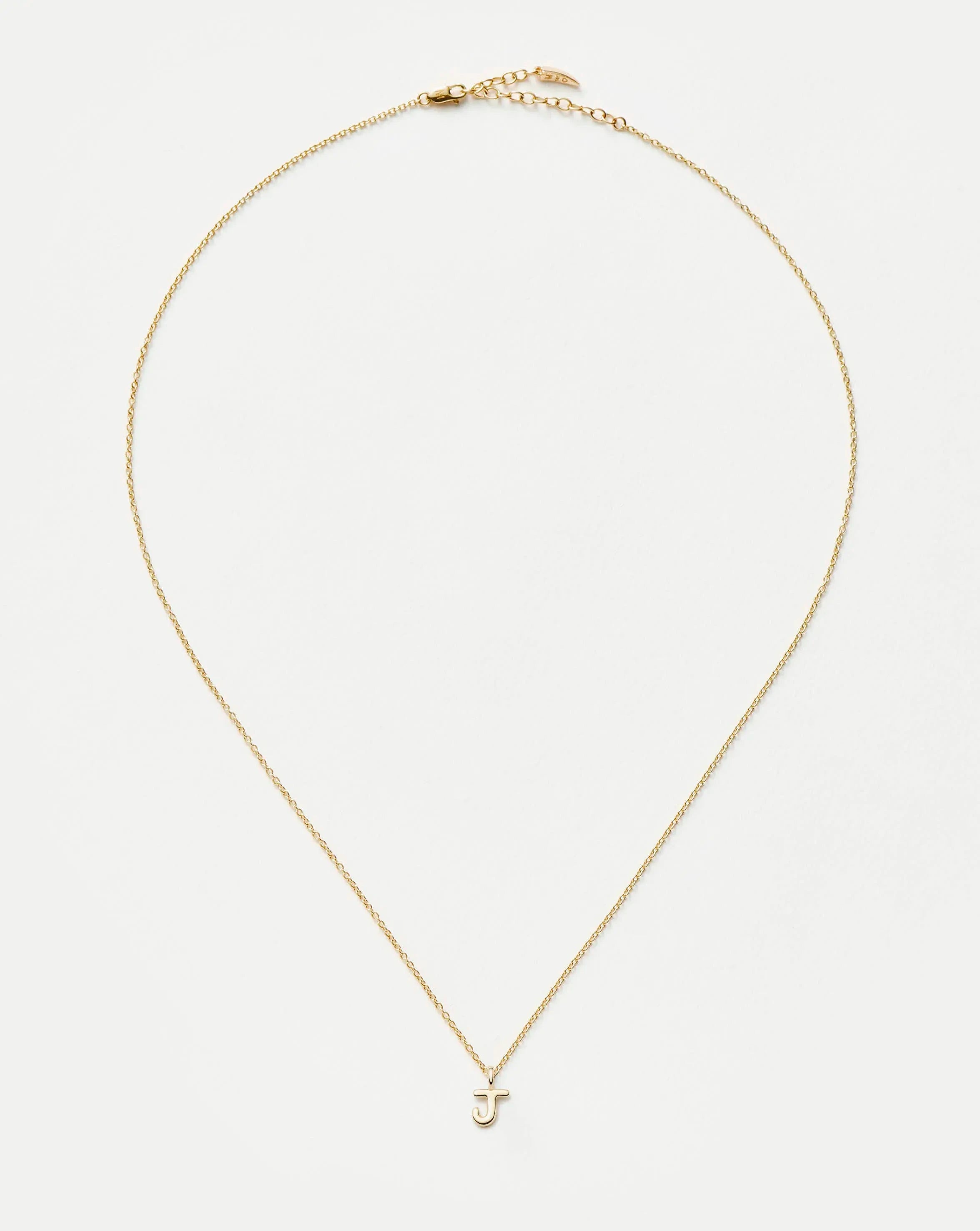 Missoma Initial J kaulakoru 14ct keltakulta mini pendant 45cm