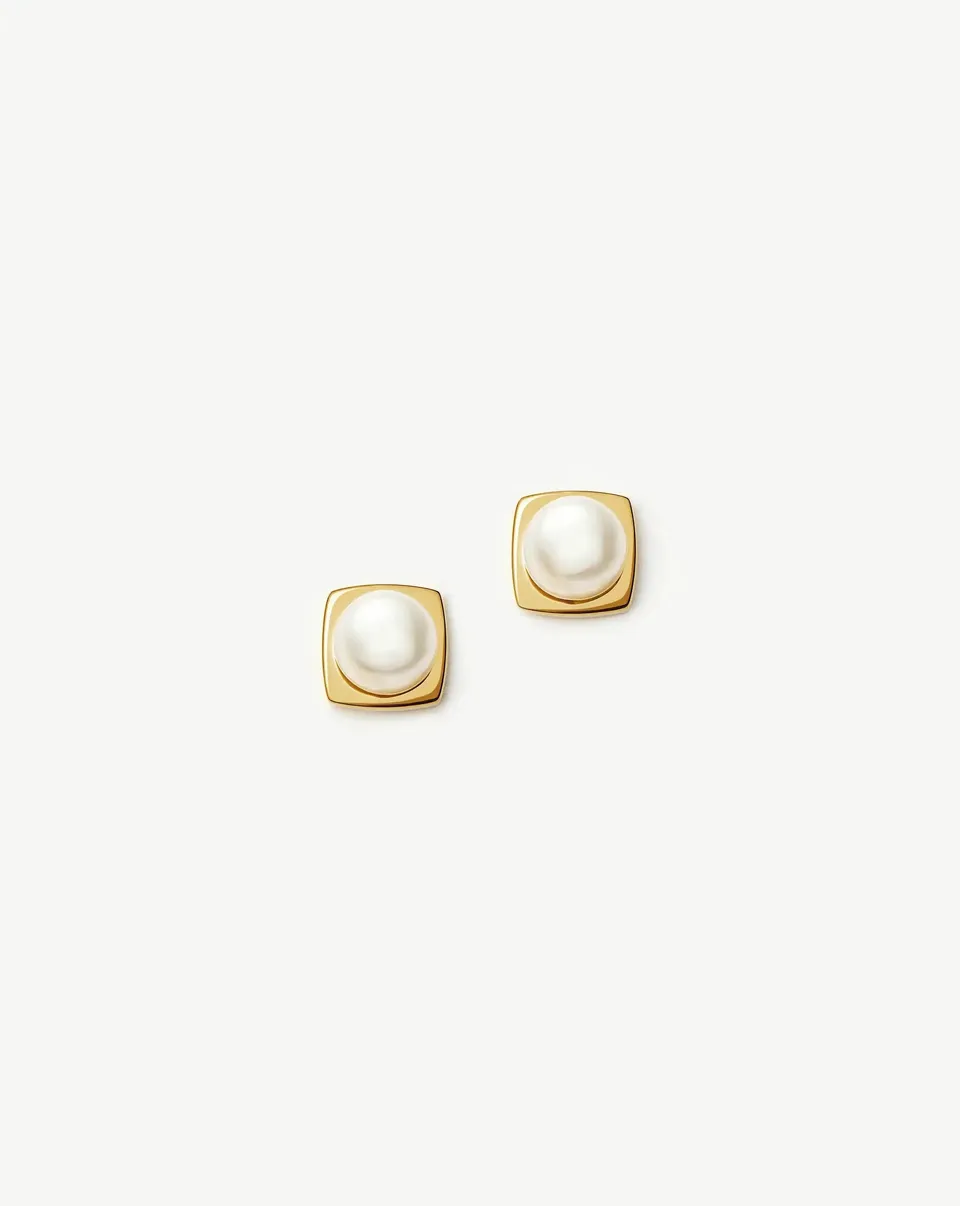 Missoma Button Pearl korvakorut helmikulta nappimalli