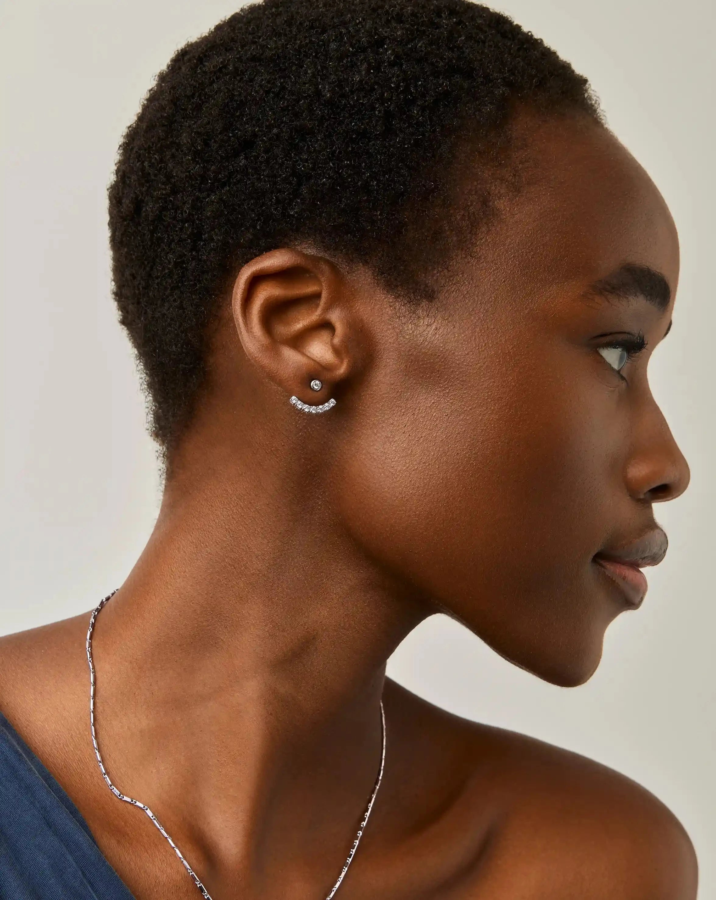Missoma Tennis Ear Jacket korvakorut hopeoitu zirkonia