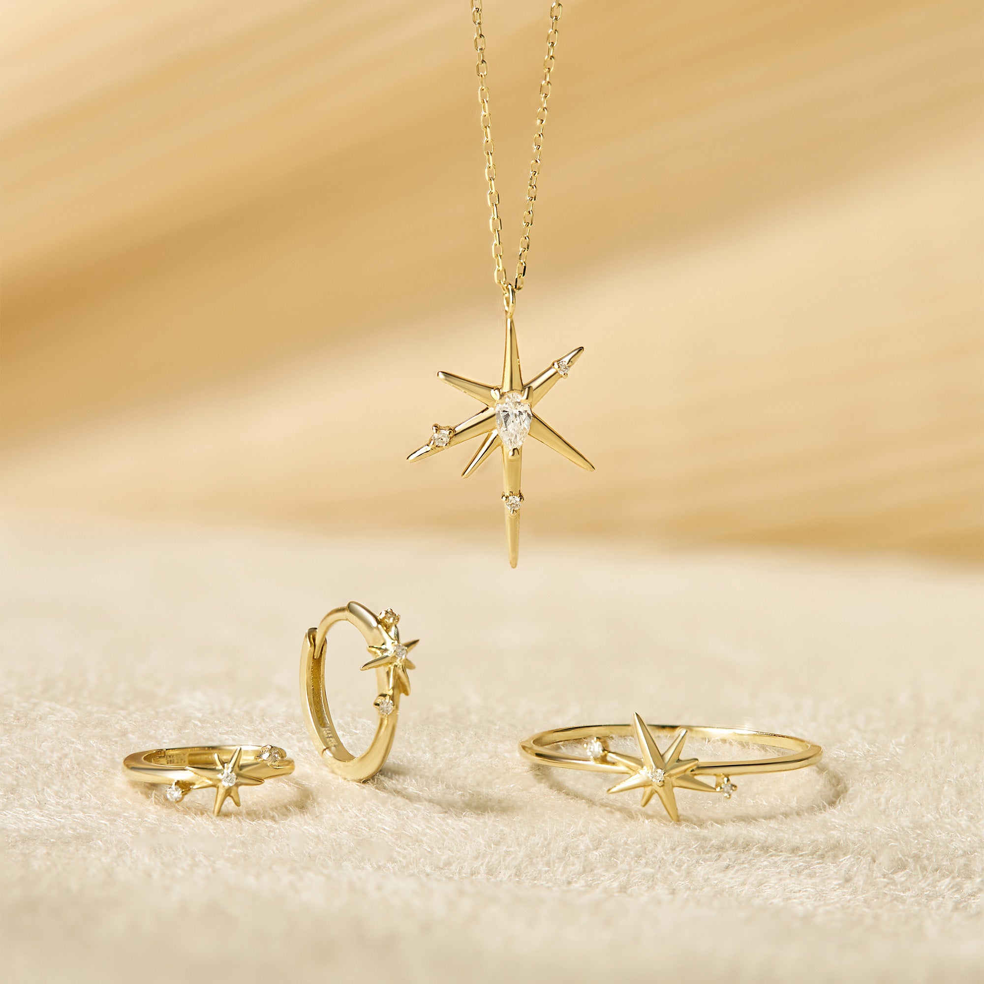 Ania Haie Cosmos Star timanttisormus 14k kulta