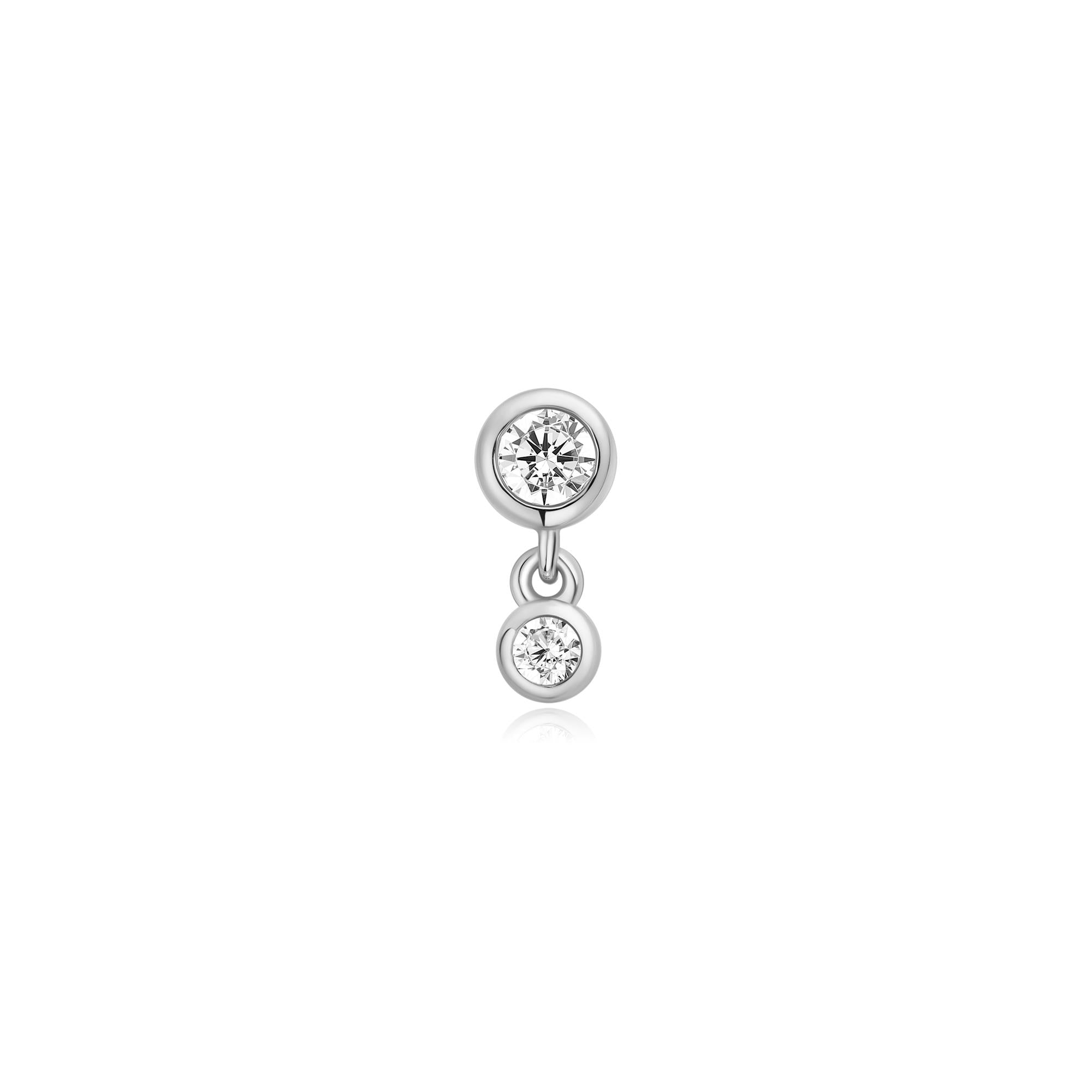 Ania Haie Bezel Dangle Barbell korvakoru hopea single
