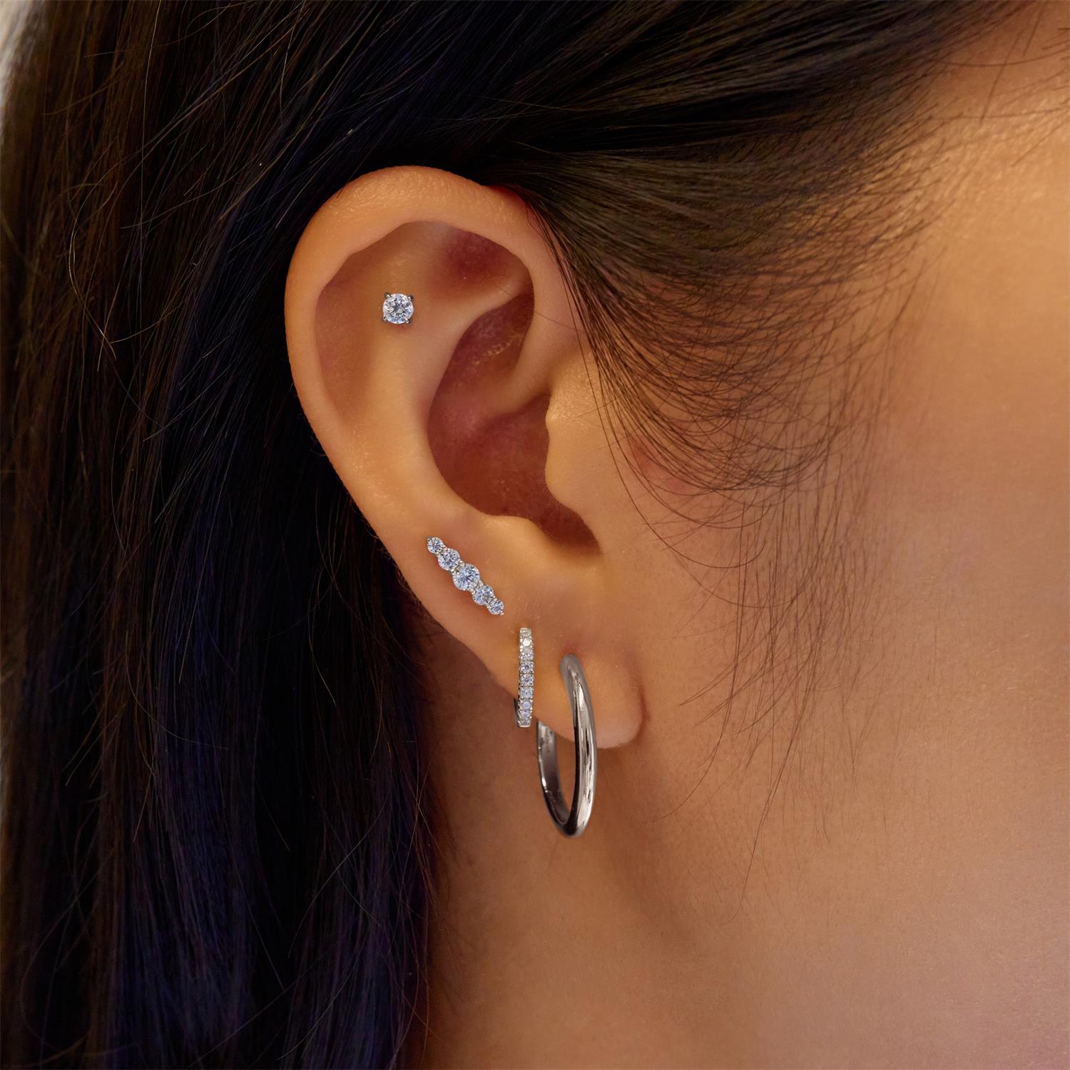 Ania Haie Ear Edit Sparkle Barbell korvakoru hopea single
