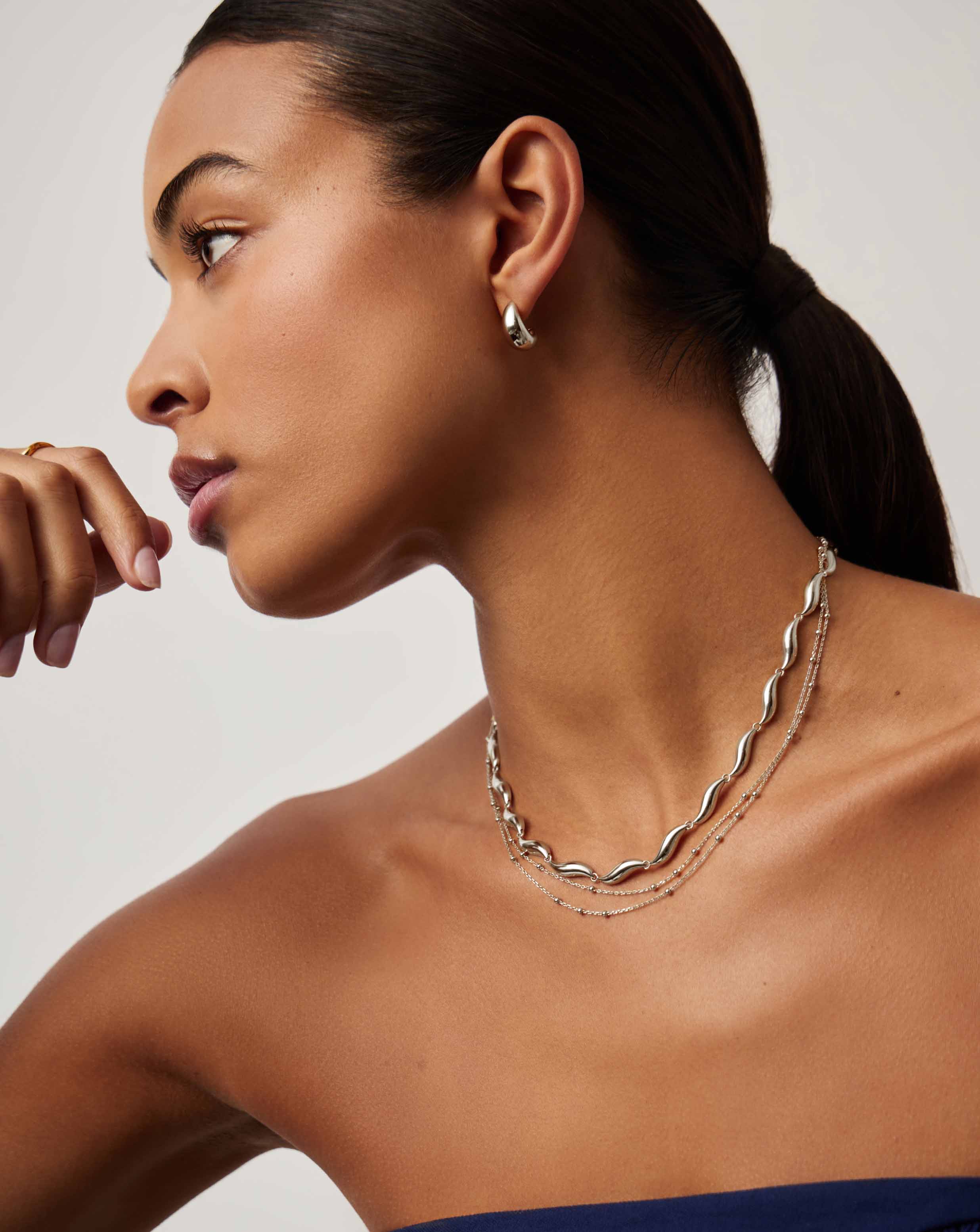 Missoma Savi Signature Link Chain kaulakoru hopeoitu
