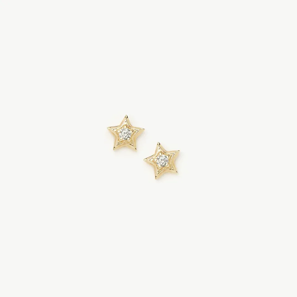 Missoma Diamond Star nappikorvakorut 9ct kulta timantti