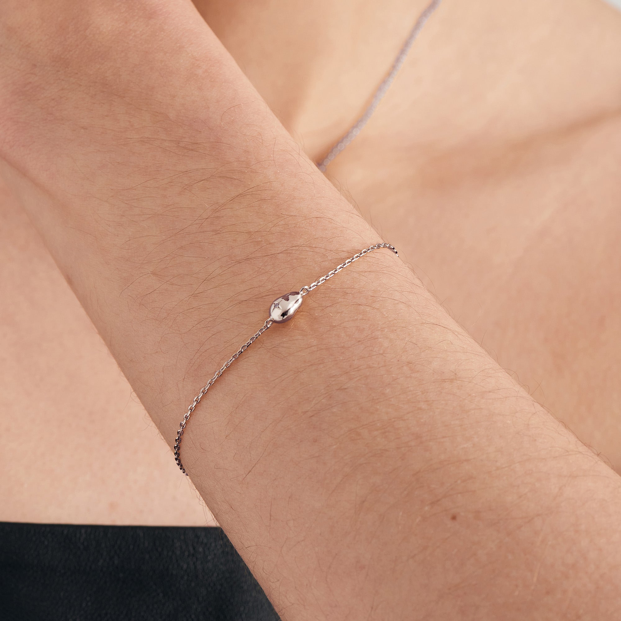 Ania Haie Pearl Power Pebble Sparkle Chain rannekoru hopea