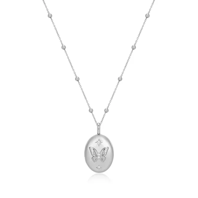 Ania Haie Ripple Joy Butterfly Locket kaulakoru hopea