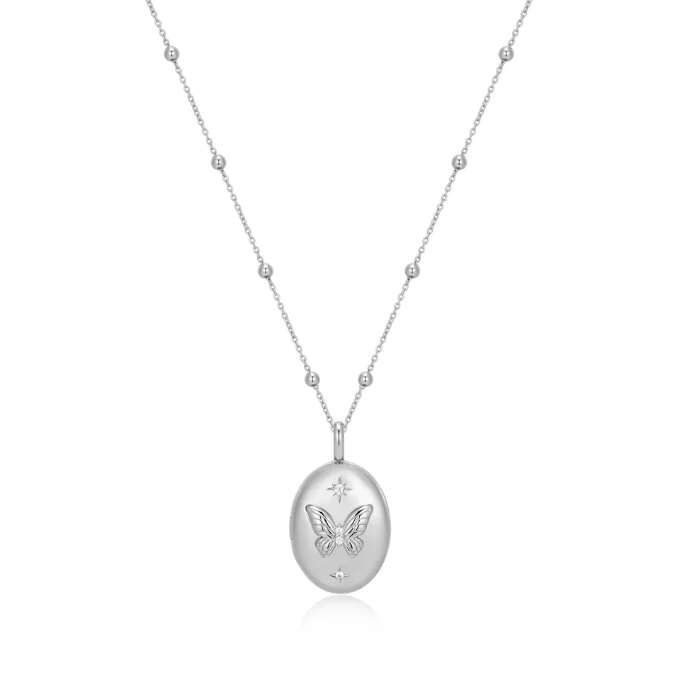 Ania Haie Ripple Joy Butterfly Locket kaulakoru hopea